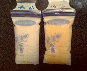 2 imagenes de leche materna, una de ellas con anticuerpos