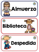imagen de un horario sencillo almuerzo, biblioteca y despedida