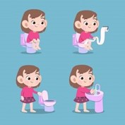imagenes de los pasos a seguir para usar el wc