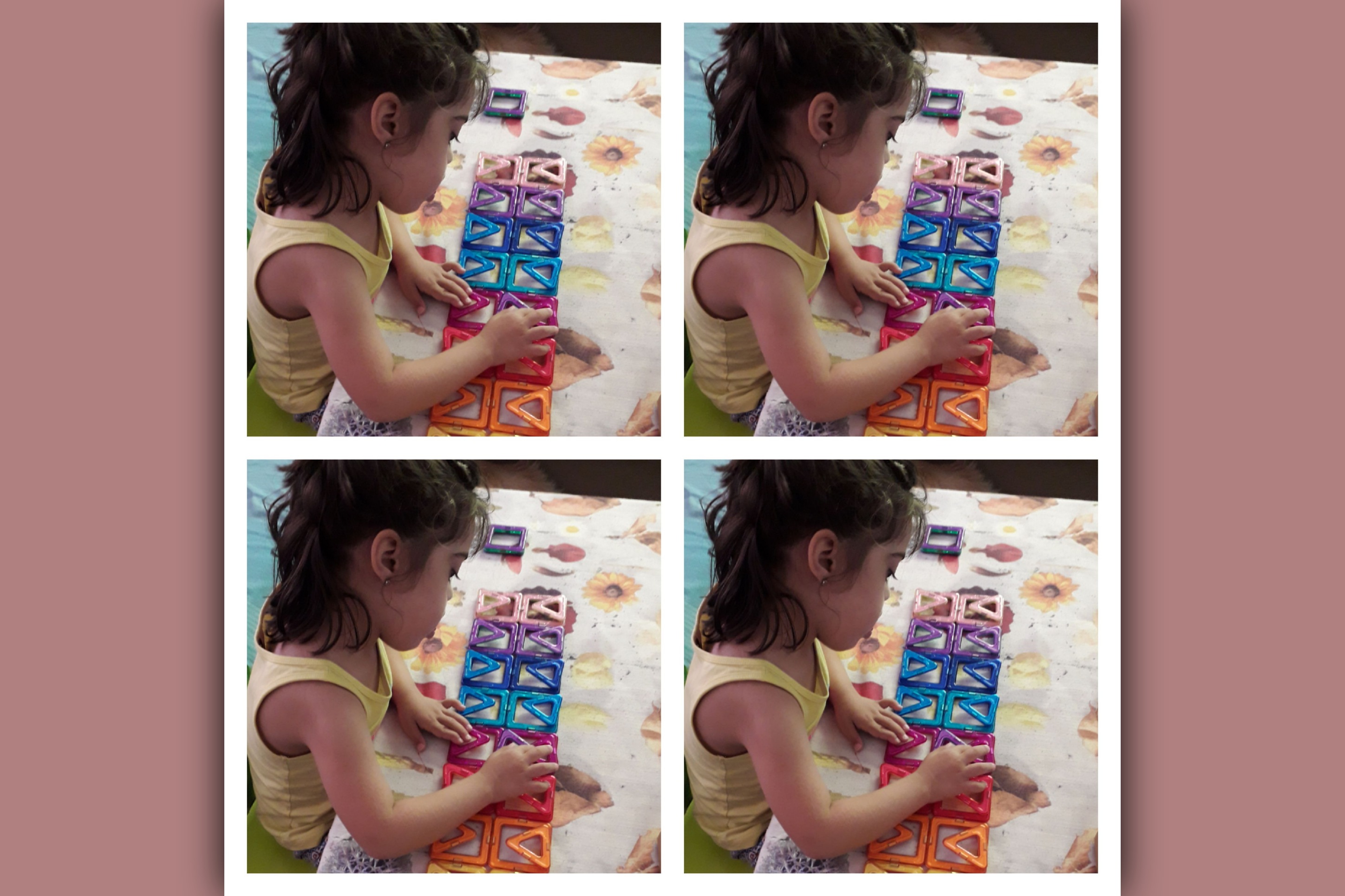 imagen niña sindrome de down repitiendo una construccion