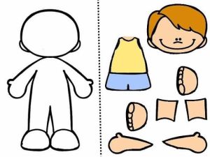 muñeco de carton para unir las partes del cuerpo